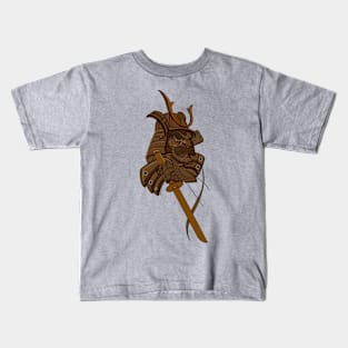 japanese skull samurai Kids T-Shirt